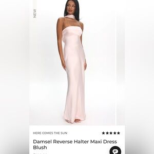 *NWT* Selfie Leslie damsel reverse halter satin prom/wedding dress